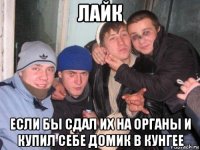 лайк если бы сдал их на органы и купил себе домик в кунгее