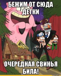 бежим от сюда детки очередная свинья била!