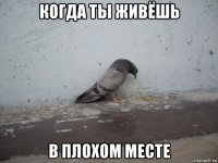 когда ты живёшь в плохом месте