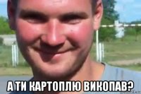  а ти картоплю викопав?