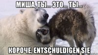 миша, ты... это... ты... короче, entschuldigen sie
