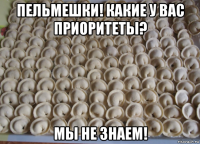 пельмешки! какие у вас приоритеты? мы не знаем!