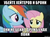 убейте хейтеров и брони они не ценят дружбу как пони