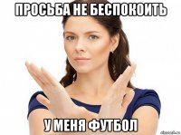 просьба не беспокоить у меня футбол
