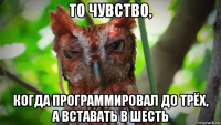 то чувство, когда программировал до трёх, а вставать в шесть