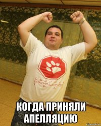  когда приняли апелляцию