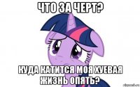 что за черт? куда катится моя хуевая жизнь опять?