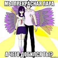 мы прекрасная пара а чего добился ты?