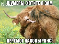 шумеры, хотите я вам перемог наковыряю?