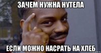 зачем нужна нутела если можно насрать на хлеб