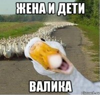 жена и дети валика