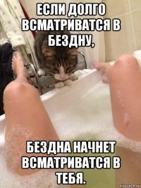 если долго всматриватся в бездну, бездна начнет всматриватся в тебя.