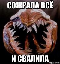 сожрала всё и свалила