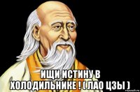  ищи истину в холодильнике ! ( лао цзы )