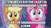 что момо ну вон она сидит на окне аааааааааааааааа бежим где на чём аааааааааааааааа бежим