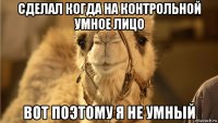 сделал когда на контрольной умное лицо вот поэтому я не умный