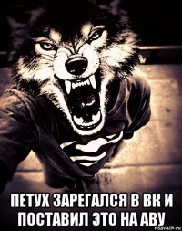  петух зарегался в вк и поставил это на аву