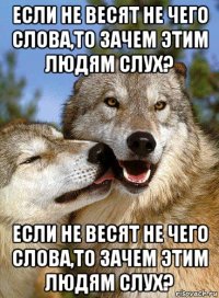 если не весят не чего слова,то зачем этим людям слух? если не весят не чего слова,то зачем этим людям слух?