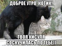 доброе утро, котик! твоя кисуля соскучилась по тебе))