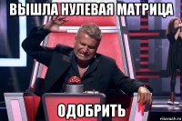 вышла нулевая матрица одобрить