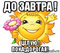 до завтра ! целую ! пока,дорогая!