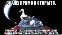 скажу прямо и открыто, там находится стая петухов которые при слове коммунизм кукарекоафтосамопередёргиваются