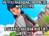 ну что,гандошка,говори,где моя сестра в шараге,насвай жуёт и ширяется