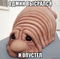 одмин высрался и опустел