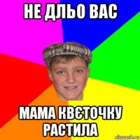 не дльо вас мама квєточку растила