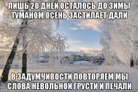 лишь 20 дней осталось до зимы туманом осень застилает дали в задумчивости повторяем мы слова невольной грусти и печали