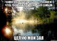 самого хорошего тебе настроения и чтоб твой каждый день был самым лучшим целую мой зая