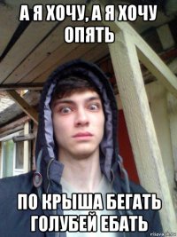 а я хочу, а я хочу опять по крыша бегать голубей ебать
