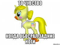 то чувство когда обосрал задние ноги