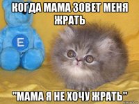 когда мама зовет меня жрать "мама я не хочу жрать"