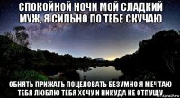 спокойной ночи мой сладкий муж, я сильно по тебе скучаю обнять прижать поцеловать безумно я мечтаю тебя люблю тебя хочу и никуда не отпущу
