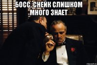 босс, снейк слишком много знает 