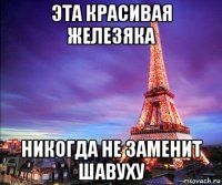 эта красивая железяка никогда не заменит шавуху