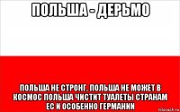 польша - дерьмо польша не стронг, польша не может в космос польша чистит туалеты странам ес и особенно германии