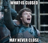 what is closed may never close