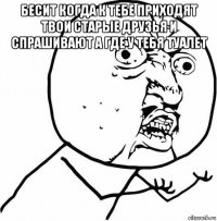 бесит когда к тебе приходят твои старые друзья и спрашивают а где у тебя туалет 