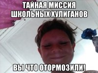 тайная миссия школьных хулиганов вы что отормозили!