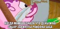 когда мамка узнала что деньги на забор закинуты pandora saga