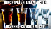шисятретья. егермейстер. охуэнно, сцуко, вместе!