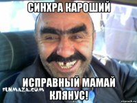синхра кароший исправный мамай клянус!