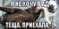 я не хочу в ад теща, приехала:-)