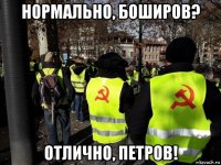 нормально, боширов? отлично, петров!