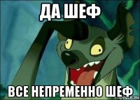 да шеф все непременно шеф