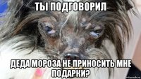 ты подговорил деда мороза не приносить мне подарки?