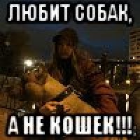любит собак, а не кошек!!!