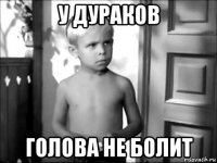 у дураков голова не болит
